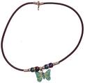 17 Long with Faux Leather String Necklace