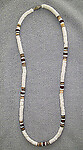 White Voluta Shell w/ Tan Bead Necklace 18