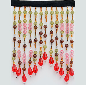 variegated Acrylic & Glass Beaded Fringe