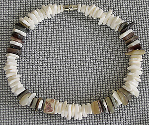 White Square Cut Clam/Hammer Shell Anklet/Bracelet