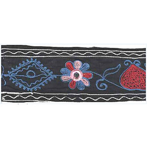 80mm Cotton Embroidery Ribbon With mirrors