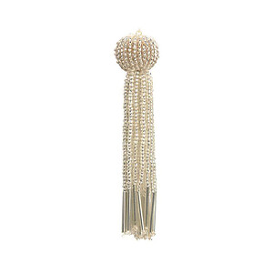 Silver Beaded tassel