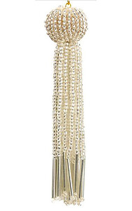 Silver Beaded tassel