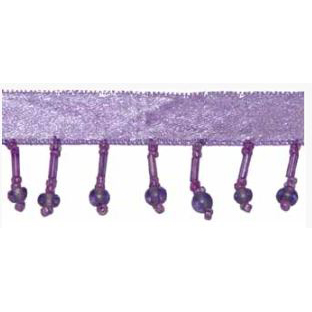 1/2 inch Lilac Glass Beaded Fringe