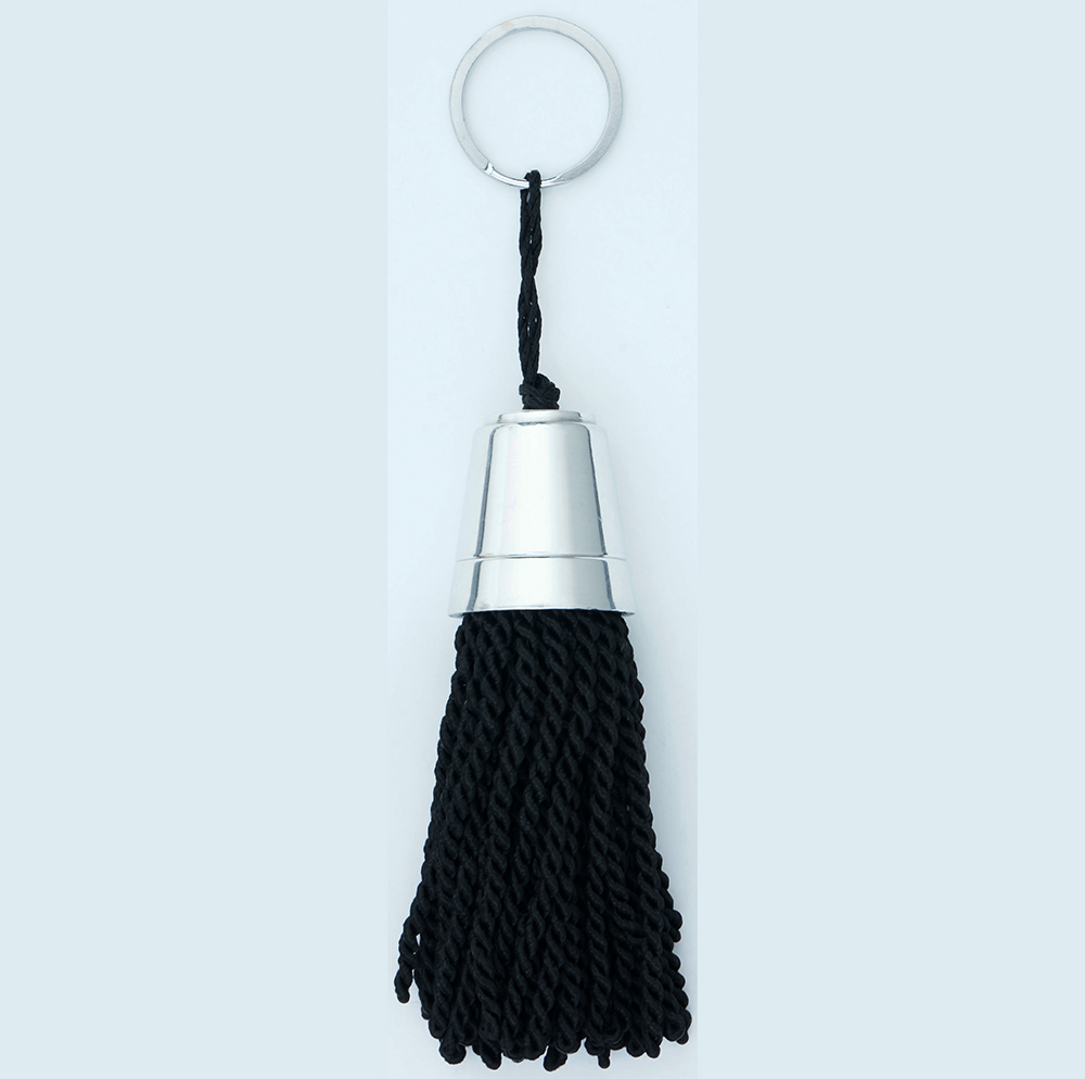 Metal Key FOB Tassel with bullion fringe