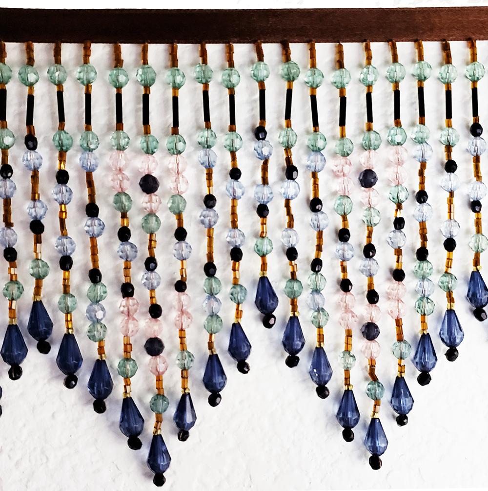 variegated Acrylic & Glass Beaded Fringe