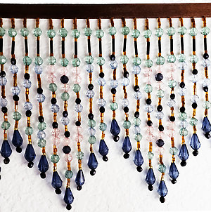 variegated Acrylic & Glass Beaded Fringe