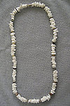 White Square Cut Clam Shell with Hammer Shell Necklace